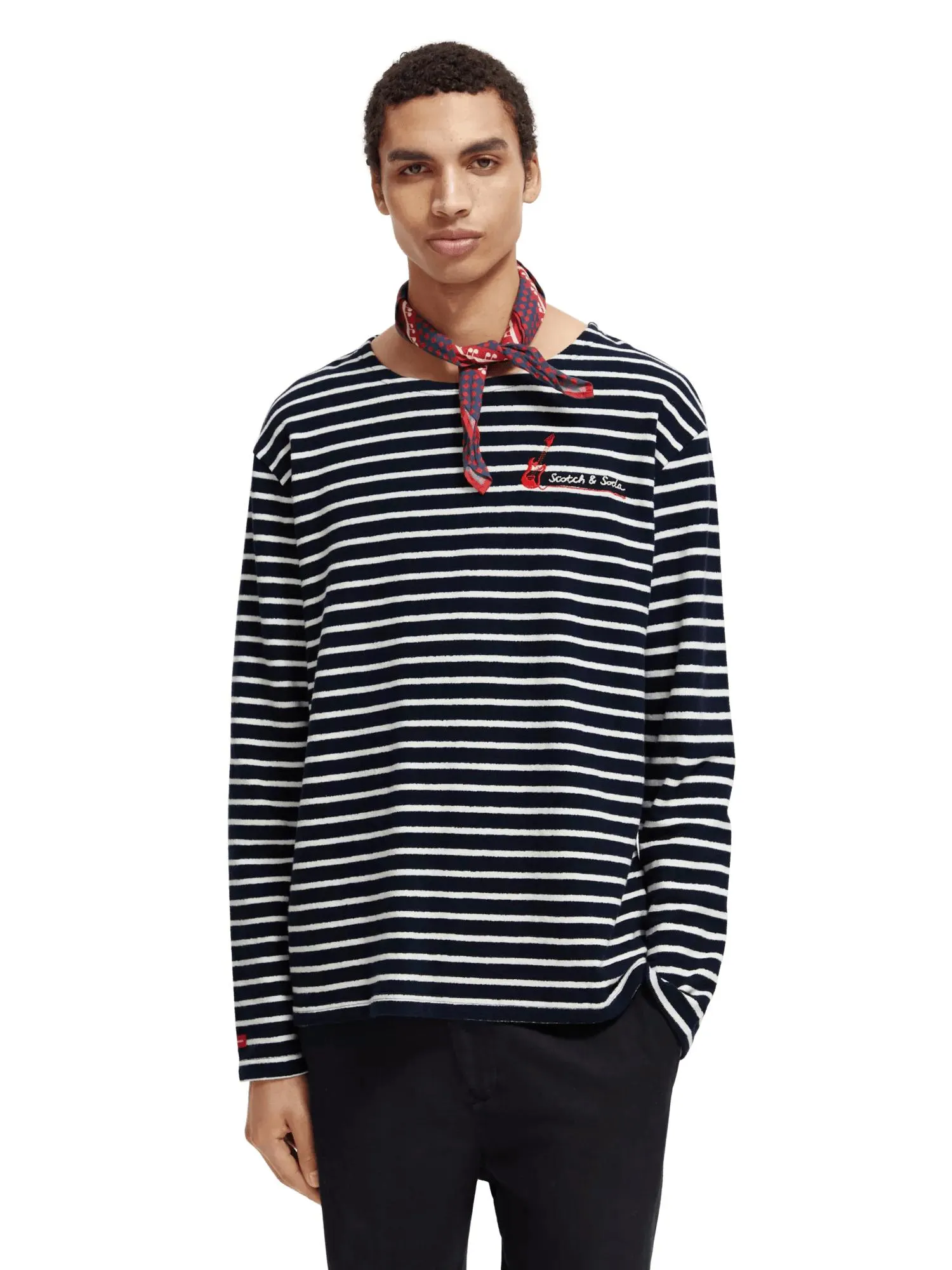 Relaxed fit striped long-sleeved T-shirt