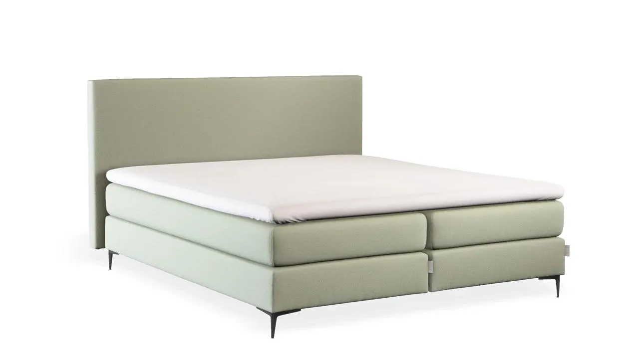 Boxspring Emerald vlak met gestoffeerd matras