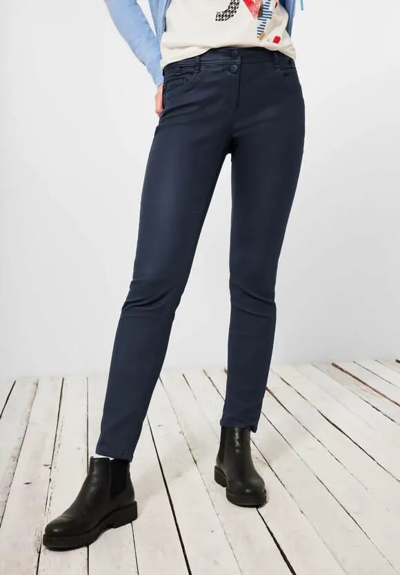 Loose-fit jeans met coating