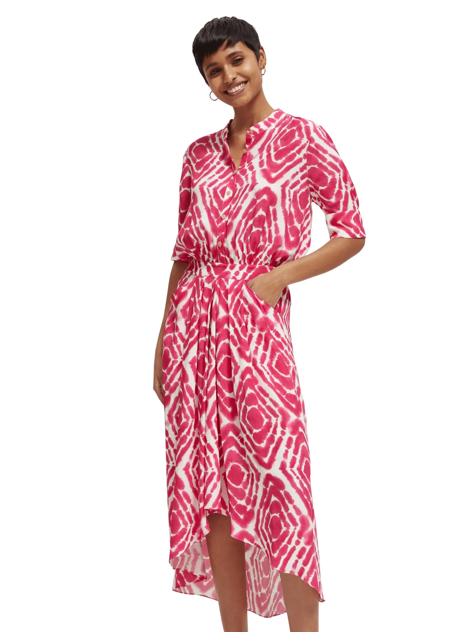 Short-sleeved midi dress