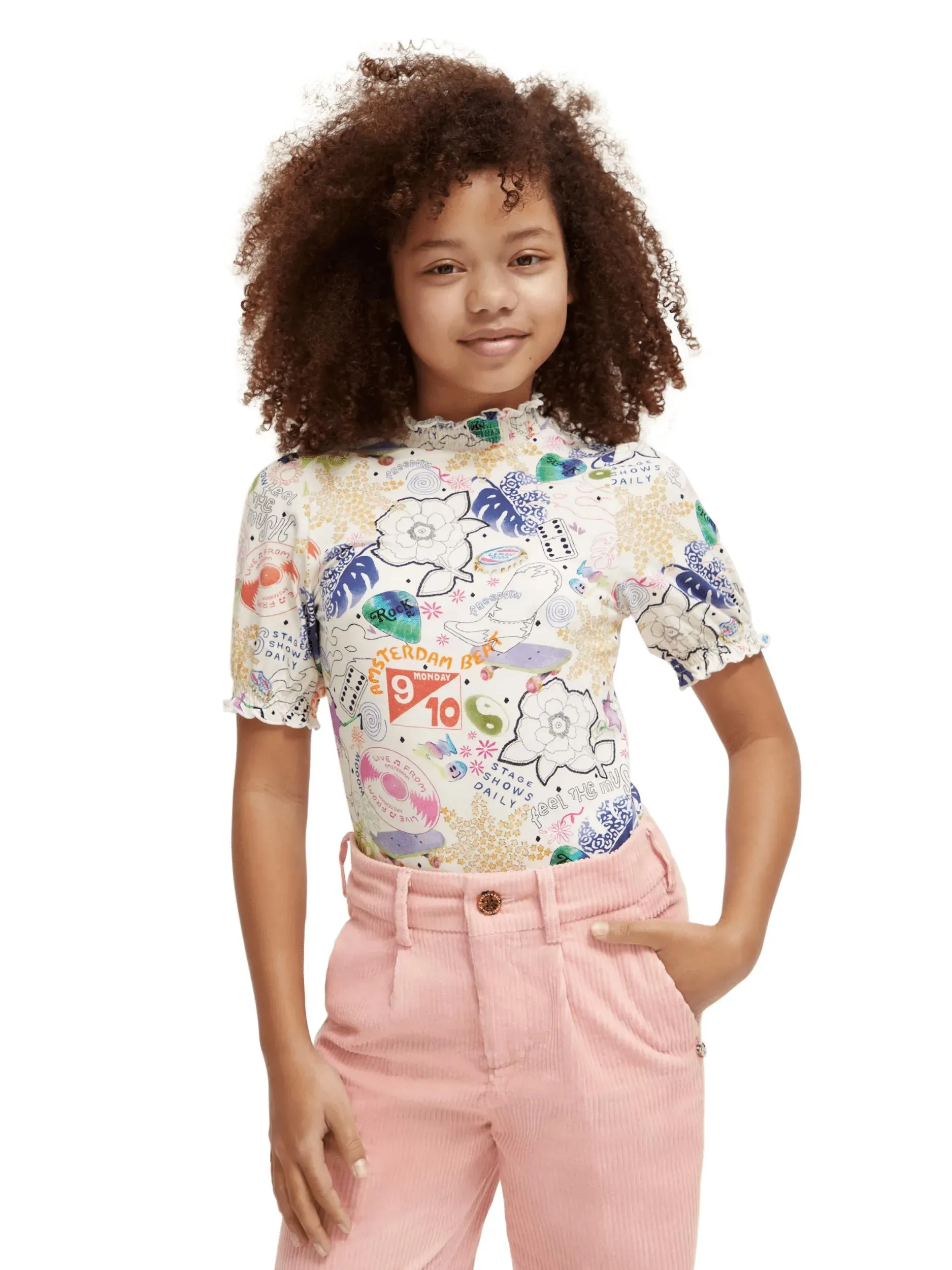 Slim-fit mock neck T-shirt