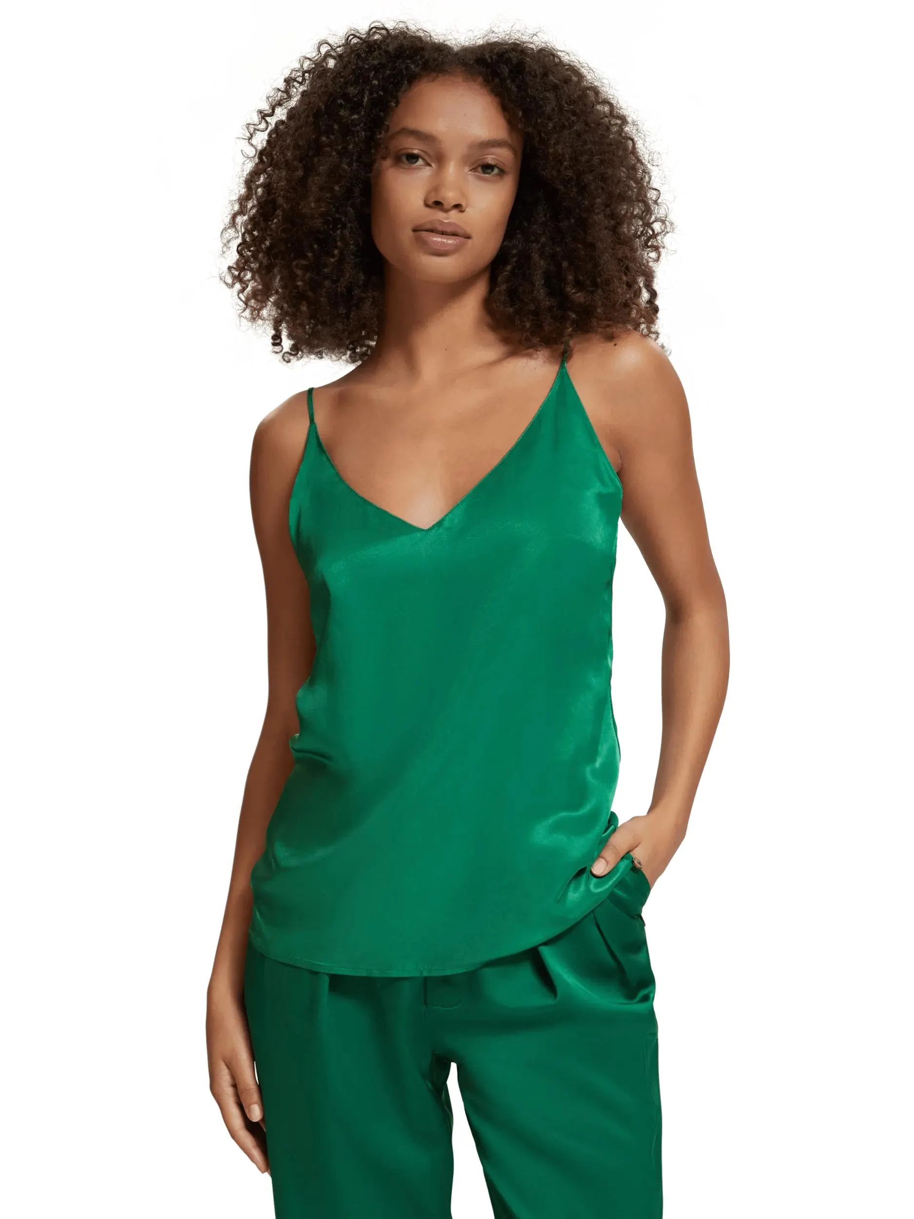 Jersey V-neck tank top