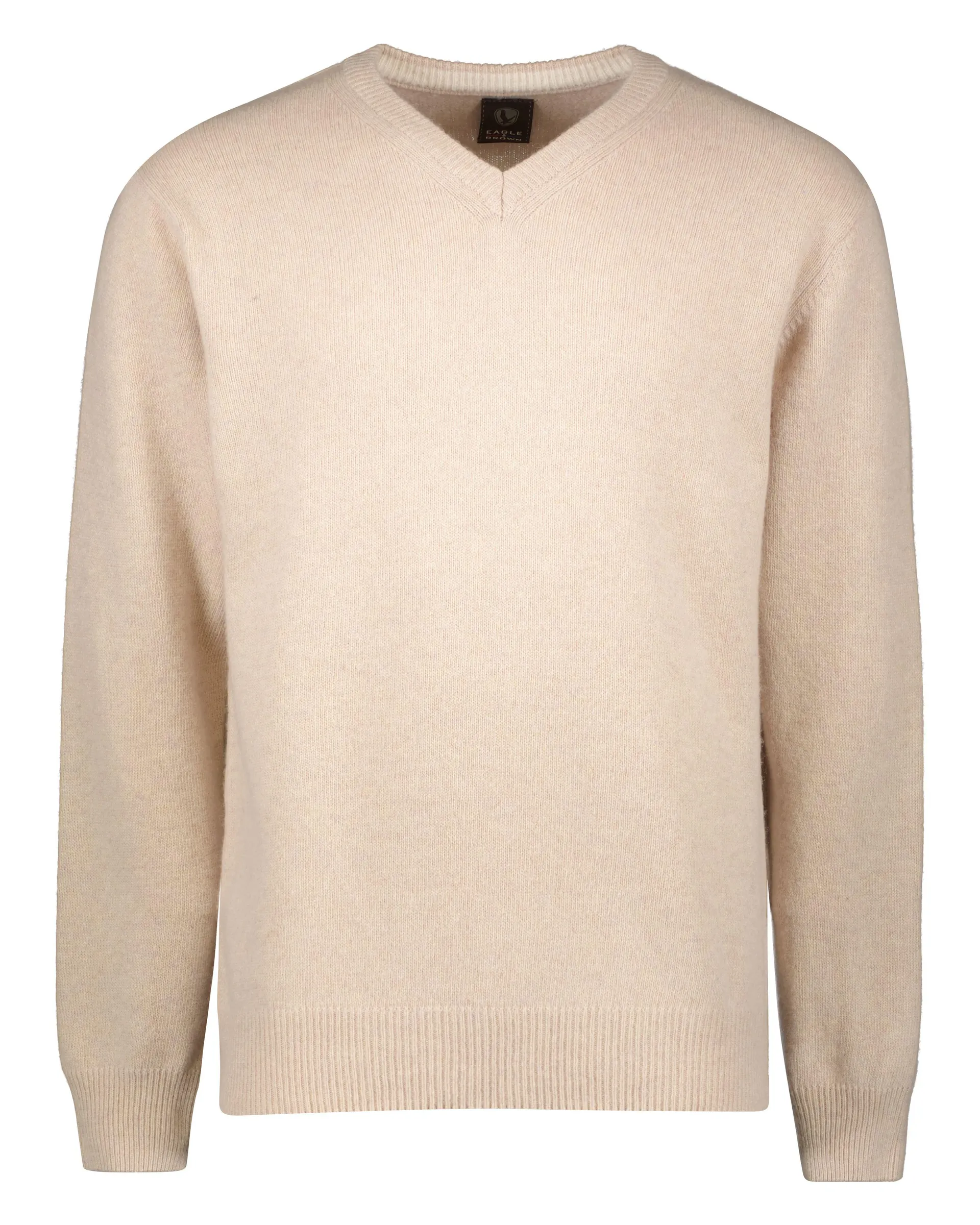 Lamswollen Trui met V-hals Grijs