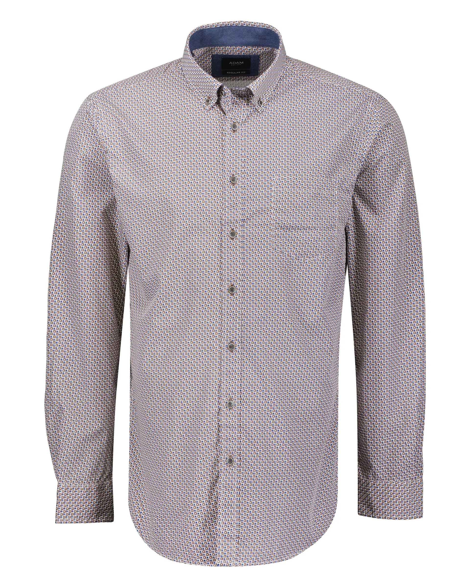 Overhemd met Print Bruin Blauw