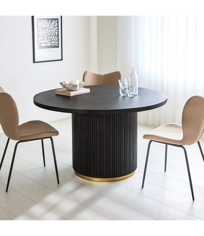 Ronde eettafel Elora Ø130 cm zwart