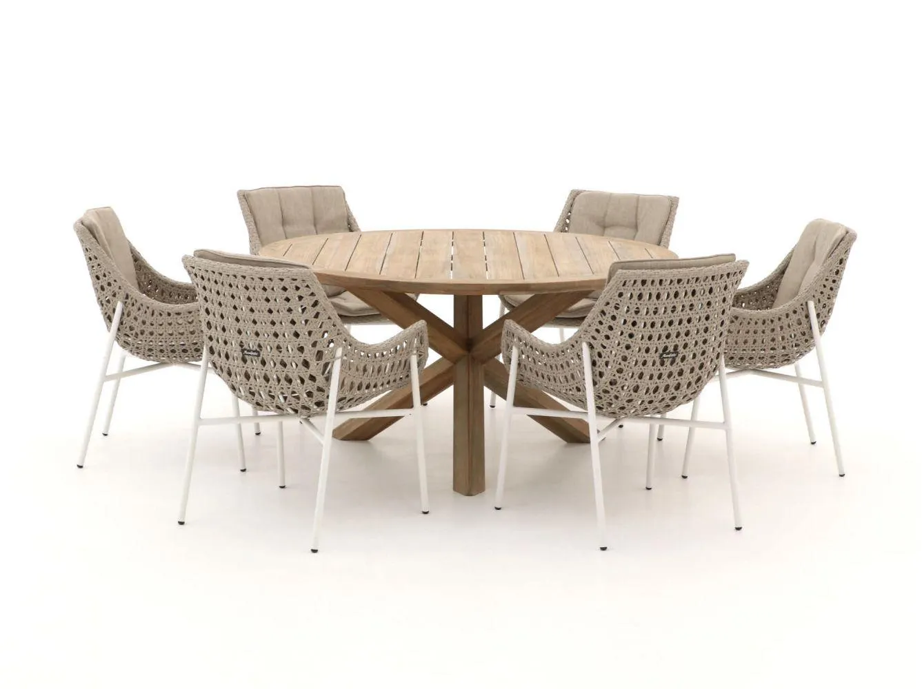 Manifesto Novara/ROUGH-Y Ø 150cm dining tuinset 7-delig