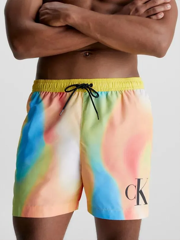 Medium zwemshort met trekkoord - CK Monogram