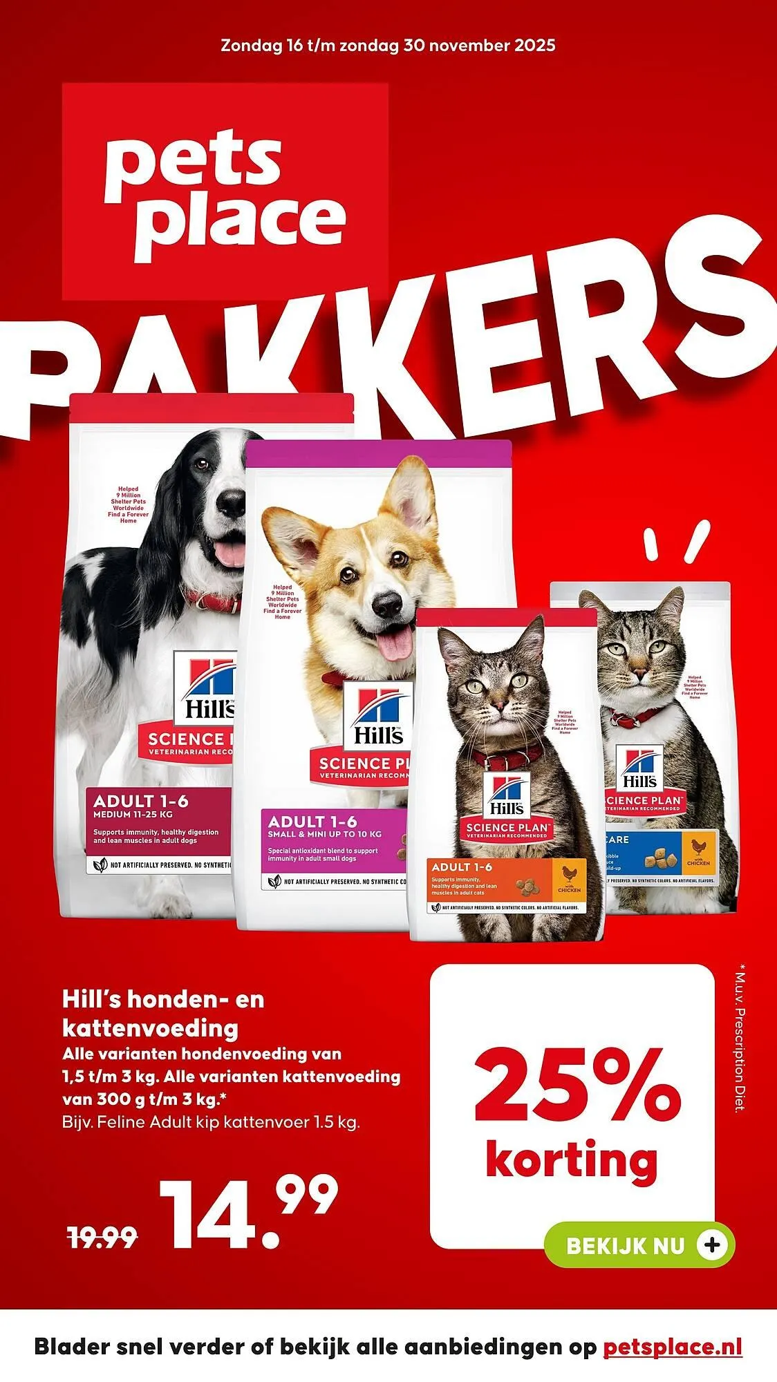 Pets Place folder van 16 november tot 30 november 2025 - Folder pagina 1