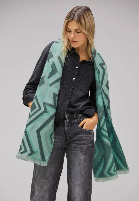 Lange sjaal met ikat-print