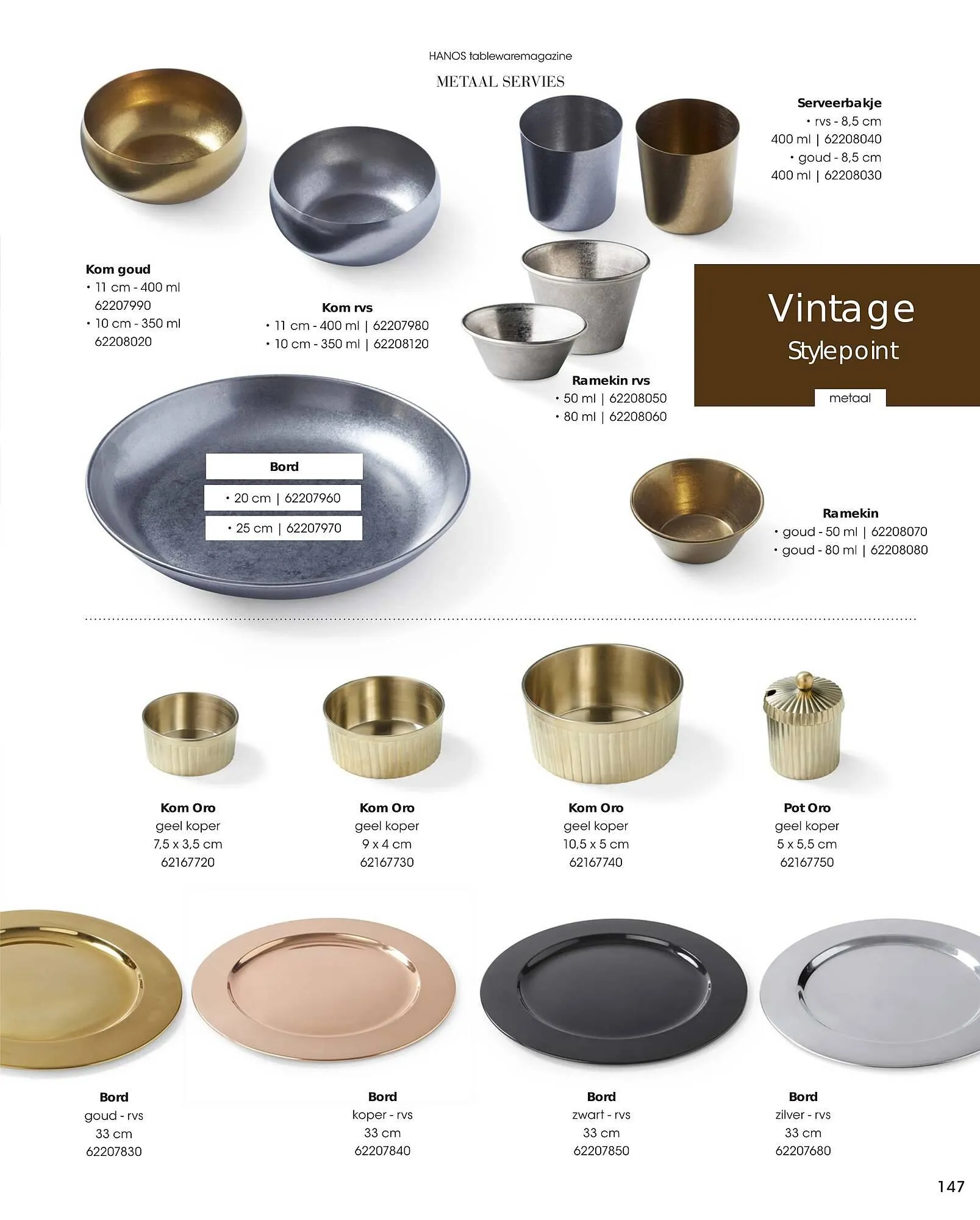HANOS Tableware Magazine 2023-2024 van 1 januari tot 30 april 2024 - Folder pagina 147