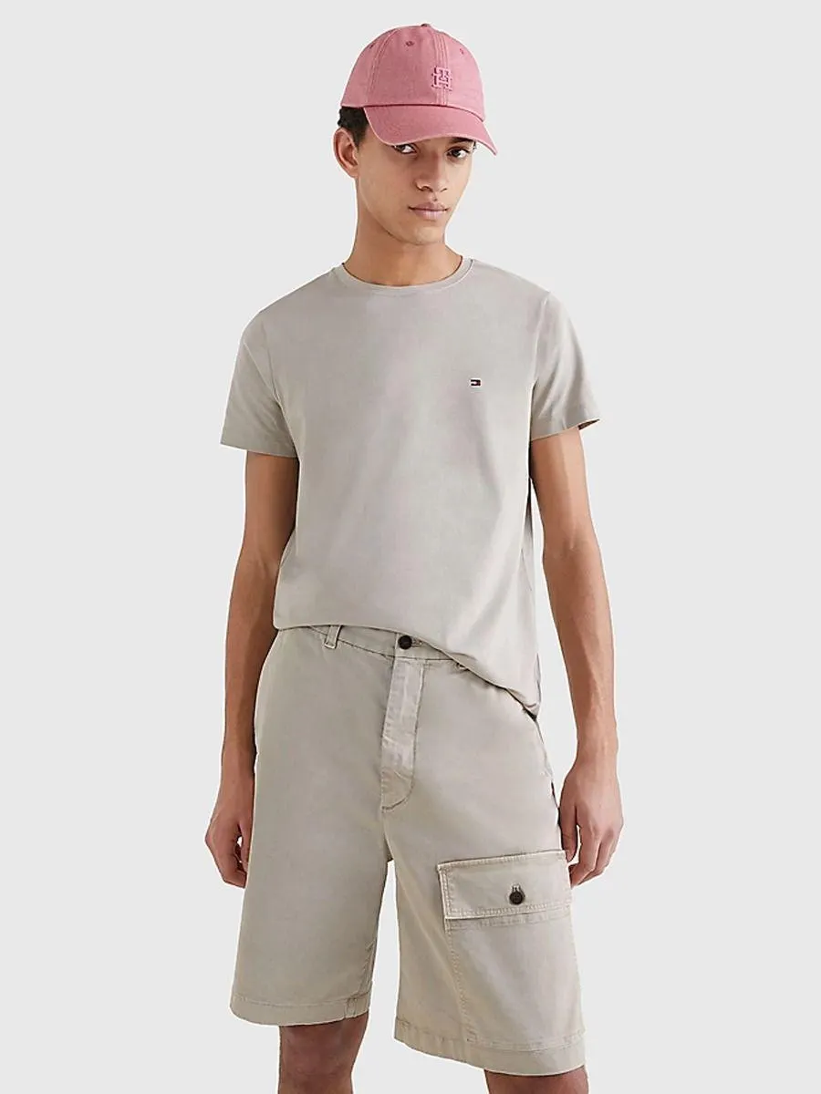 Katoenen Slim Fit T-shirt Stone