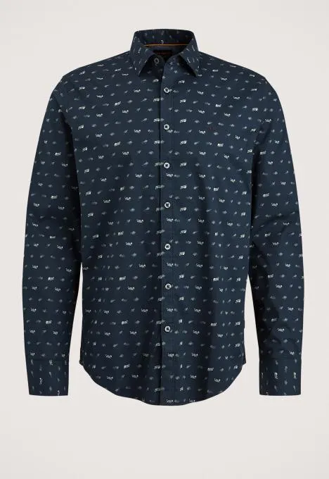 Print On Poplin Stretch Overhemd