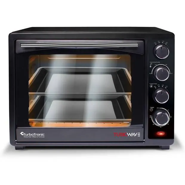 TurboTronic EV35 RVS Vrijstaande Elektrische Oven – 35 L – 1600W - Zwart