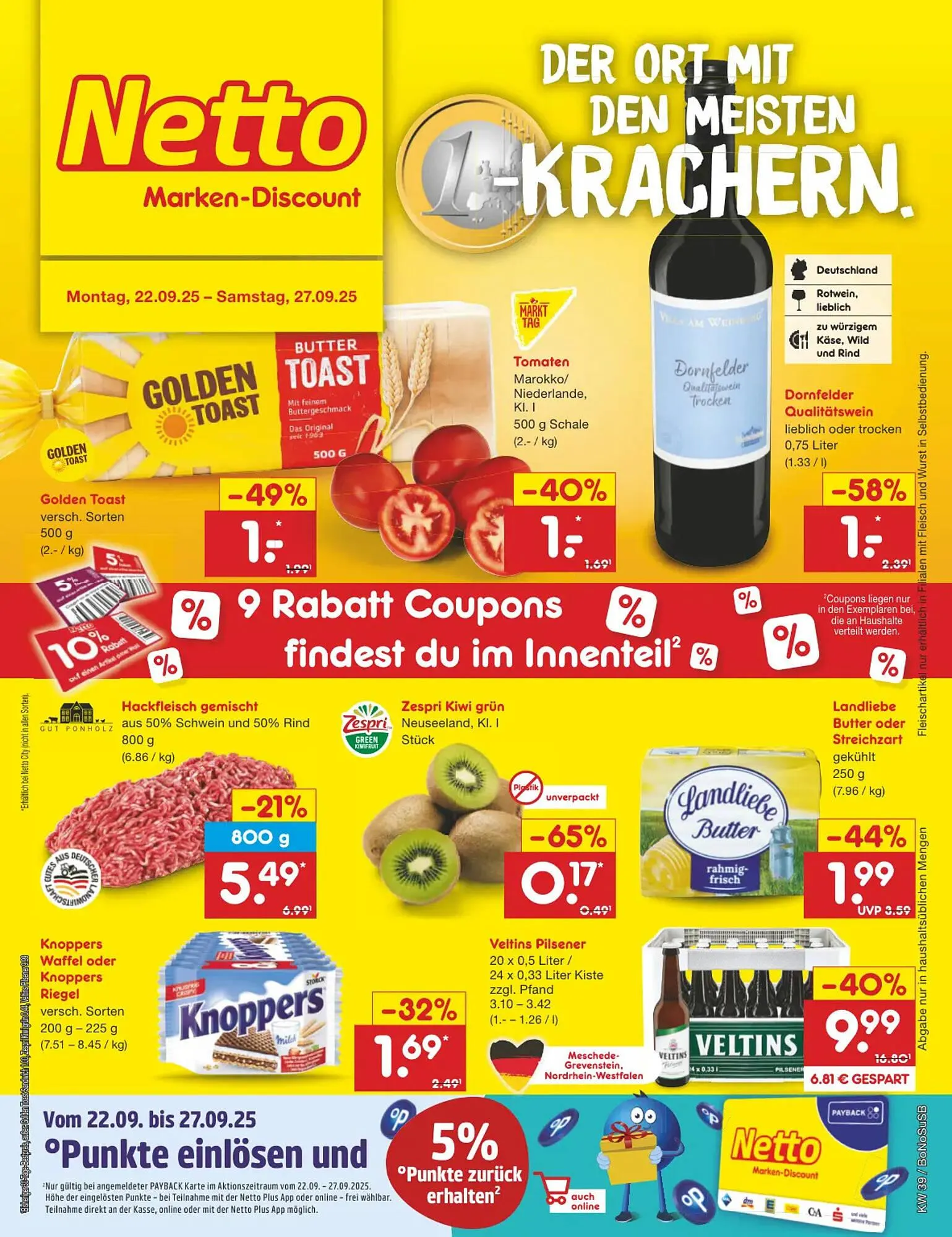 Netto Marken-Discount DE folder van 22 september tot 27 september 2025 - Folder pagina 1