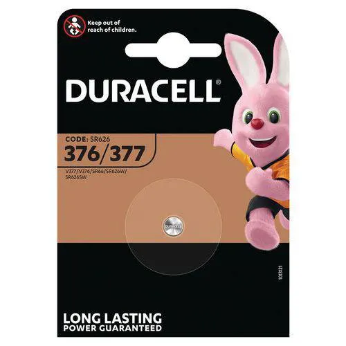 Zilveroxidebatterij 377/376 SR66 - Set van 2 - Duracell