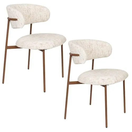 Housecraft Living Claes Eetkamerstoelen Gemêleerd Off-White - Set van 2