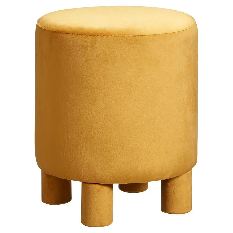 Poef Pontey Velvet Oker