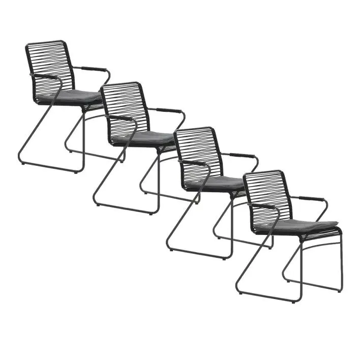 Mason stapelbare tuinstoel zwart - 4 stuks