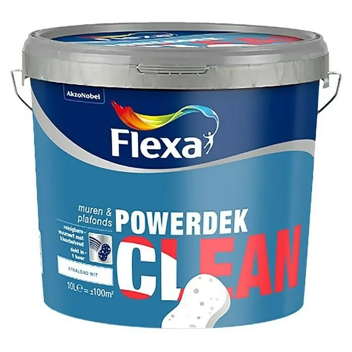 Flexa Powerdek Muurverf Clean RAL 9010 Stralend Wit 10L