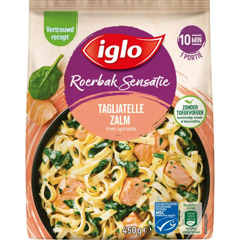 Iglo Roerbaksensatie tagliatelle met zalm