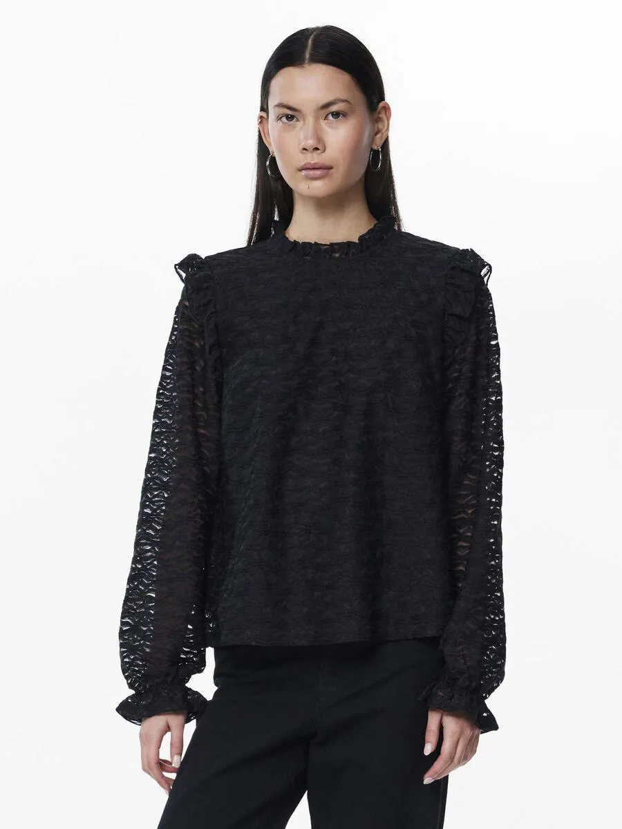 PCJOLLINE SHIRT MET LANGE MOUWEN