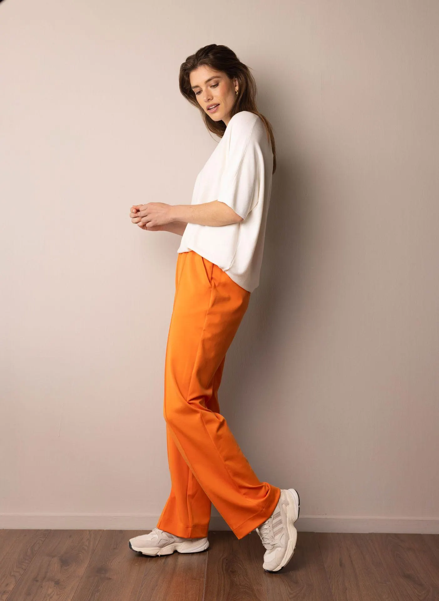 Oranje rechte broek