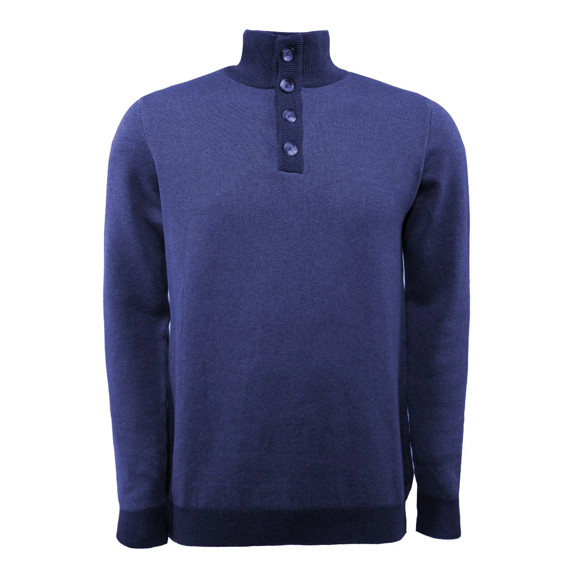 organic katoenen coltrui met knopen donkerblauw