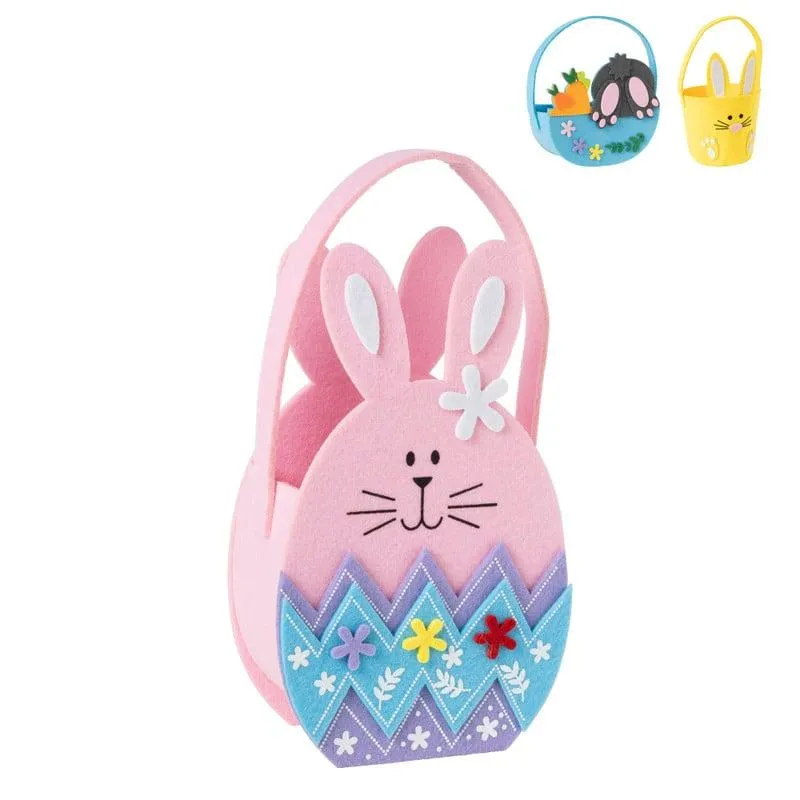 Paasmandje haas - vilt - diverse varianten