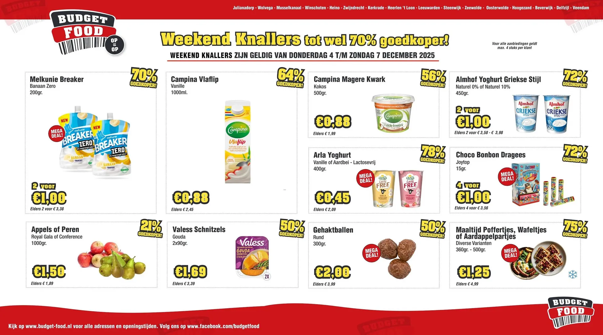Budget Food folder van 4 december tot 7 december 2025 - Folder pagina 1