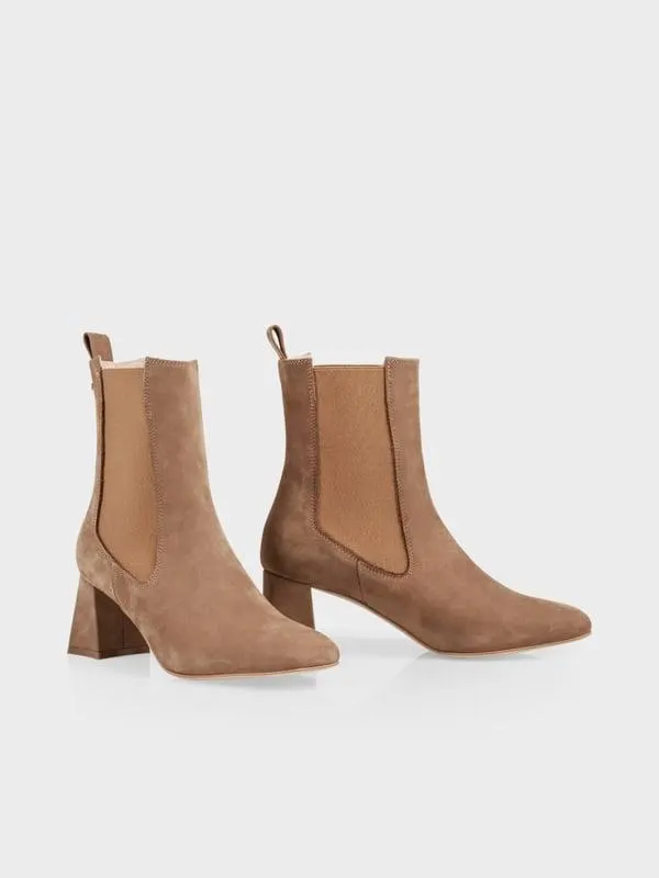 Elegante enkellaars van nubuck