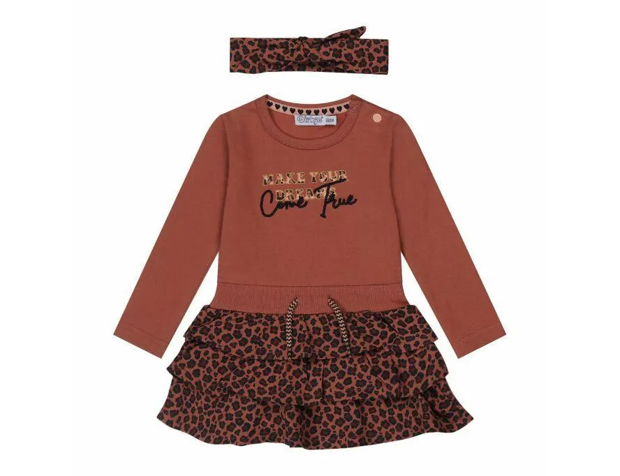 Set 2-delig | Jurk + Haarband Dirkje DICAUG23 Smokey Pink