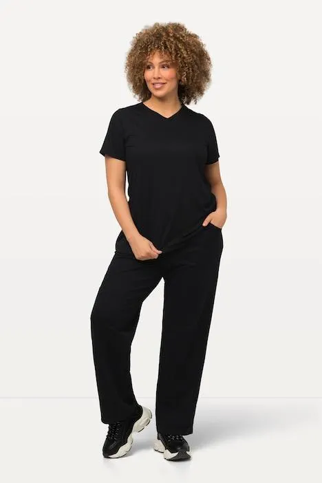 Joggingbroek, rechte pijpen, elastische band