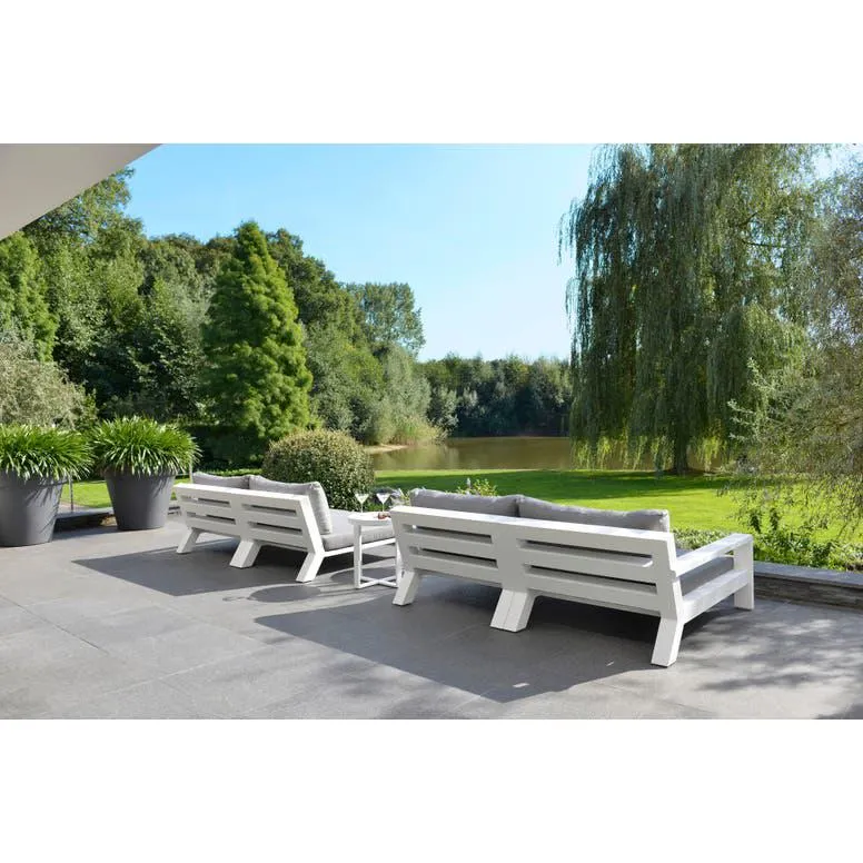 Tuintafel Force Ø48x55cm aluminium wit - bijzettafel