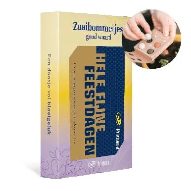 Zaaibommetjes goud waard met Fijne Feestdagen Primera Keuze Cadeaukaart