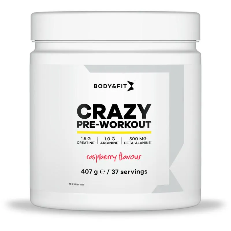 Body & Fit Crazy pre-workout raspberry flavour