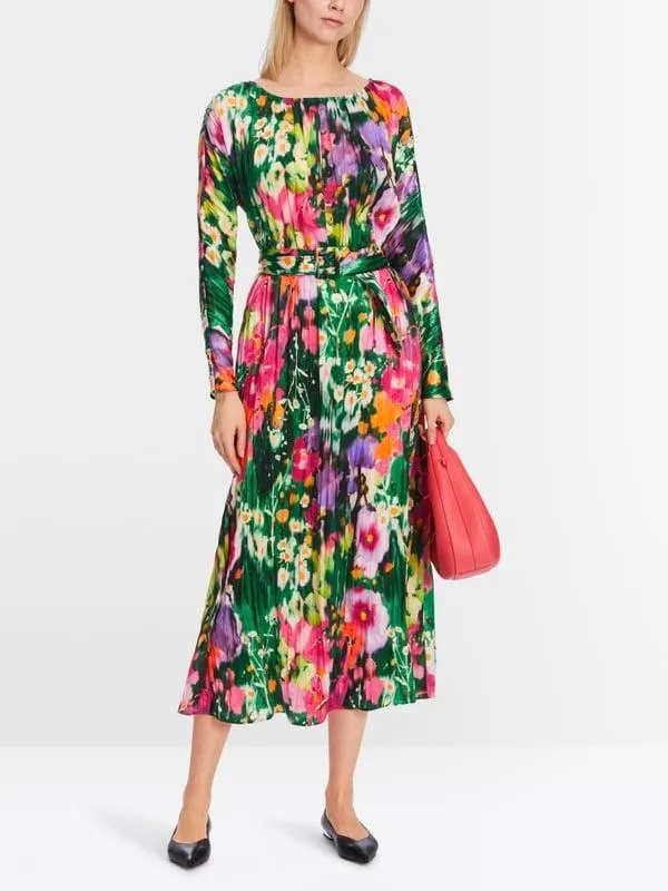 Gebloemde midi-jurk