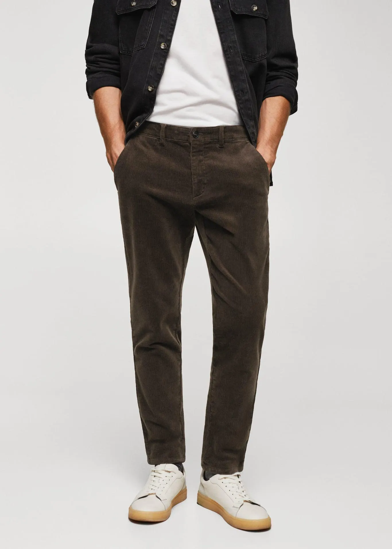 Microcorduroy slim-fit broek