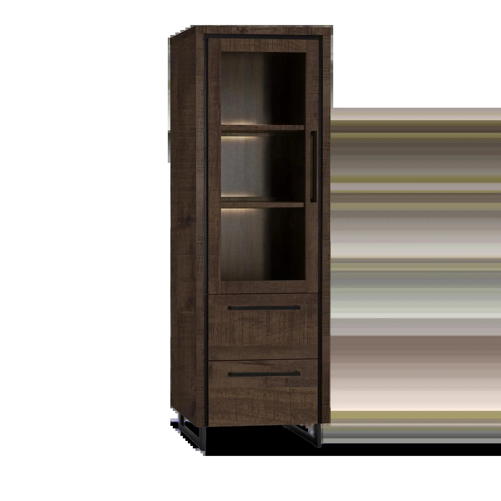 Vitrinekast (1 deur) Sheridan - Dark Mango