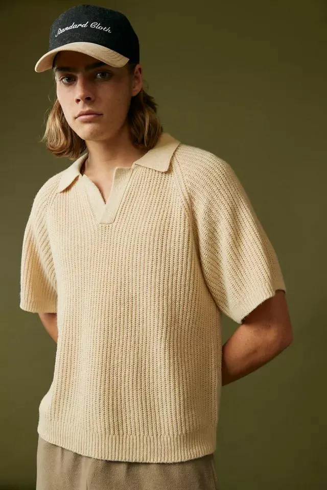 Standard Cloth Kirk Windsor Pullover Short Sleeve Polo Sweater