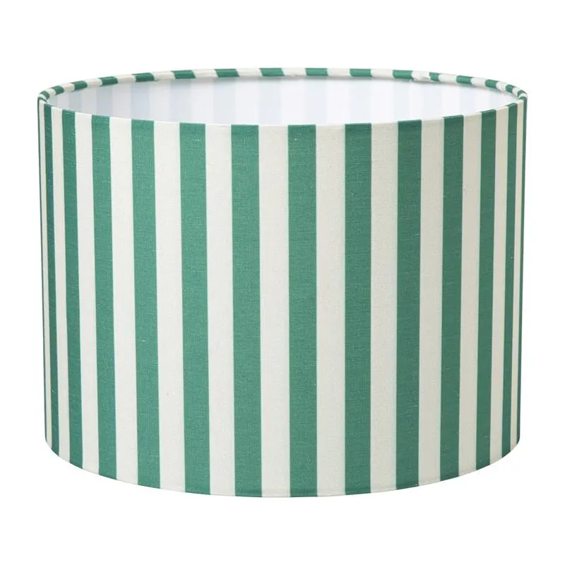 Lampenkap streep - groen/wit - ø24.5x17.5 cm