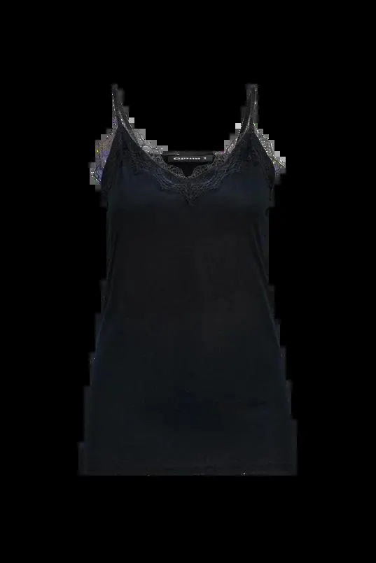 Spaghetti top met kant