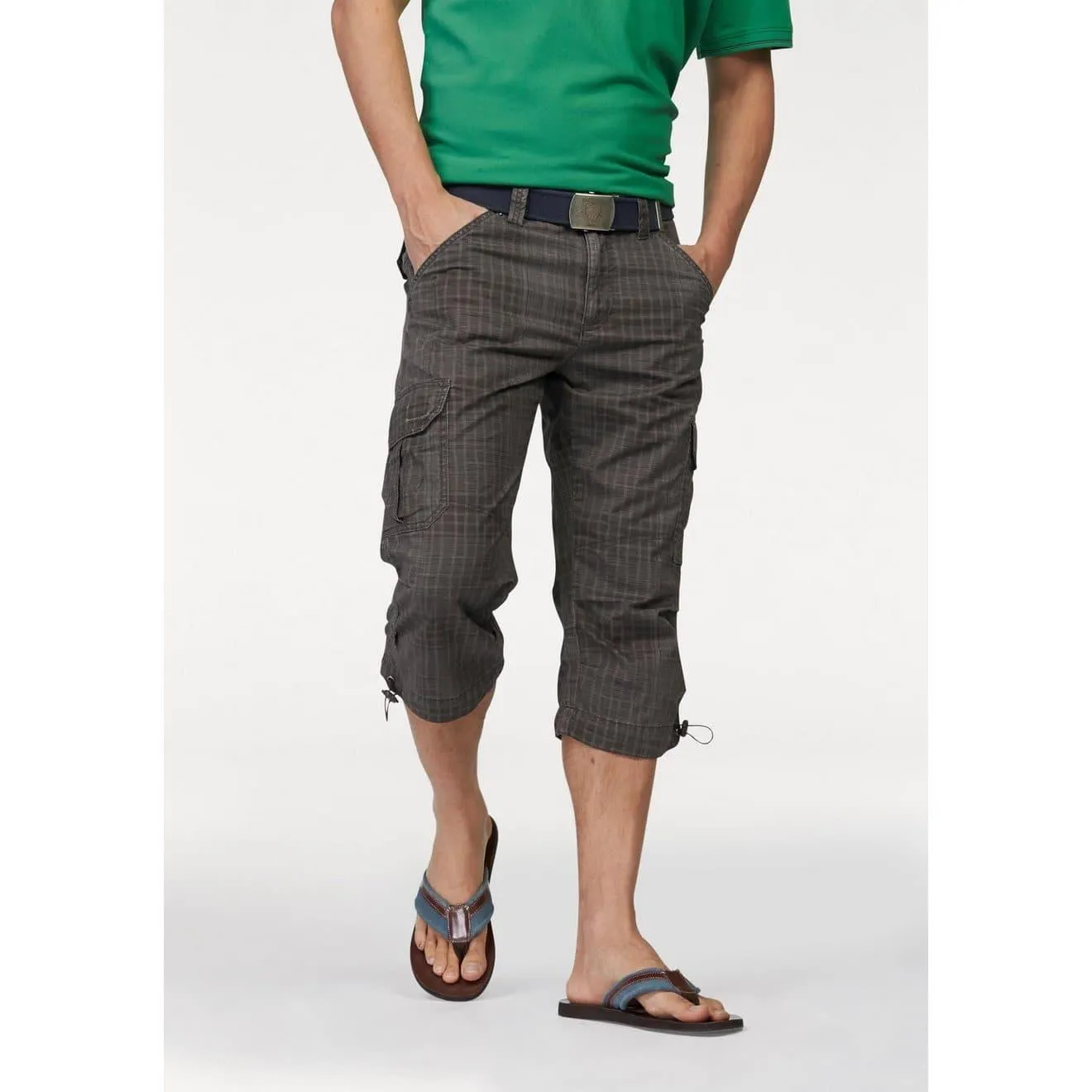 Man's World Cargobermuda in 3/4-lengte met een trendy ruitmotief