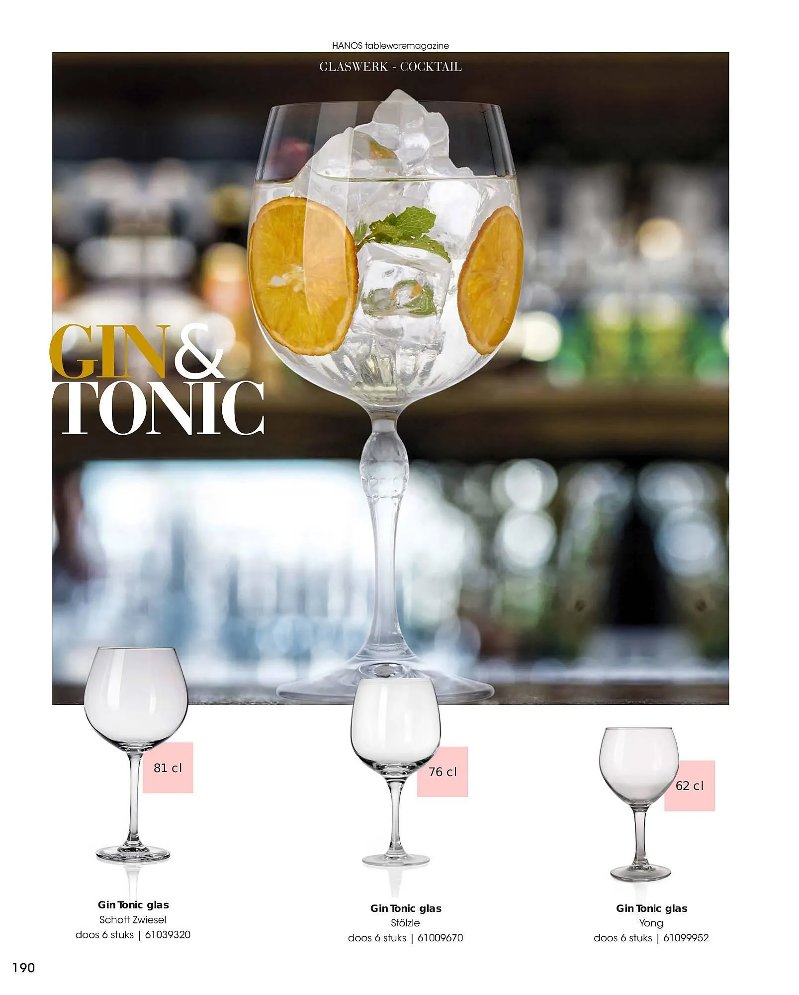 HANOS Tableware Magazine 2023-2024 van 1 januari tot 30 april 2024 - Folder pagina 190