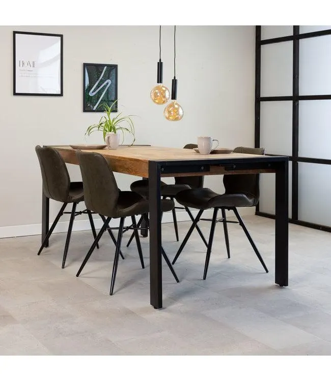 Industriële eettafel Colorado 180x90 cm - Mangohout