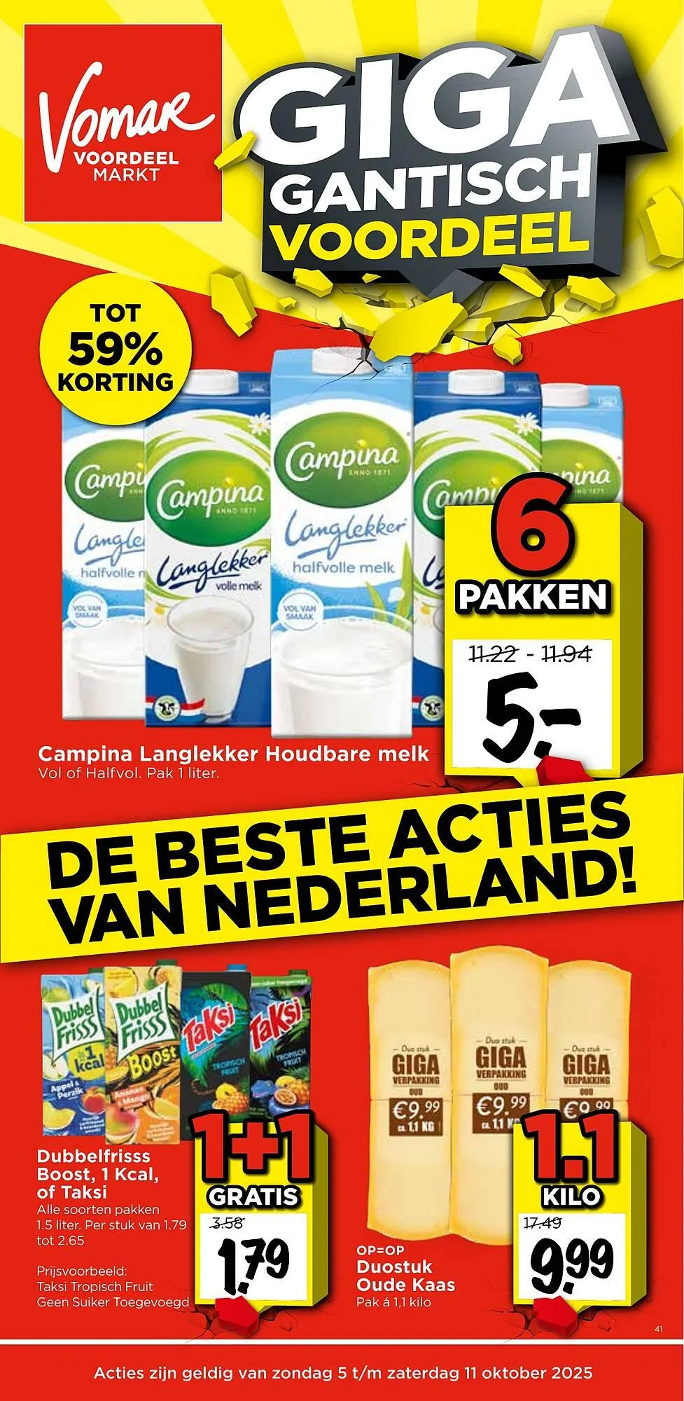 Vomar Voordeelmarkt folder van 5 oktober tot 11 oktober 2025 - Folder pagina 1