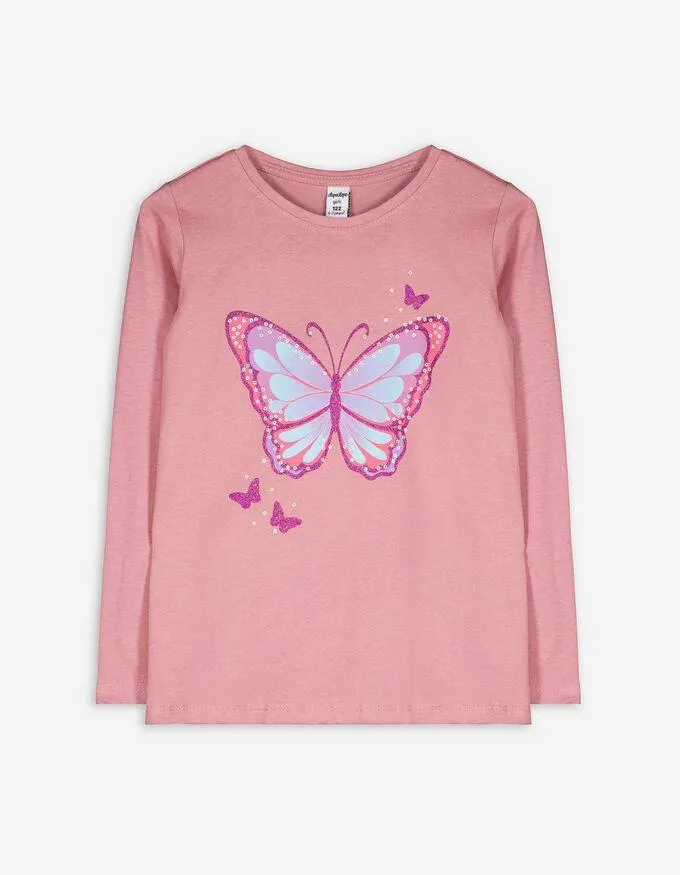 Longsleeve - Met pailletjes - lila