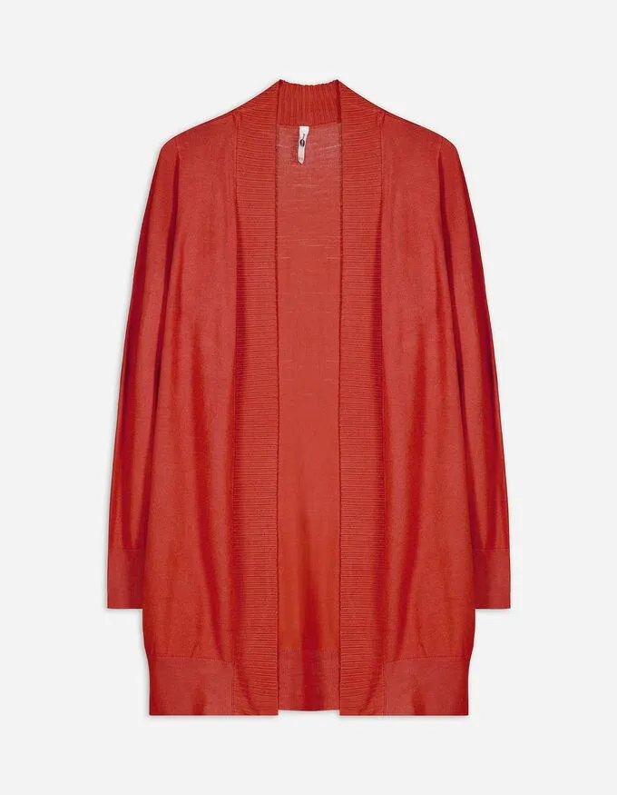 Lang vest - LENZING™ ECOVERO™ - donkerrood