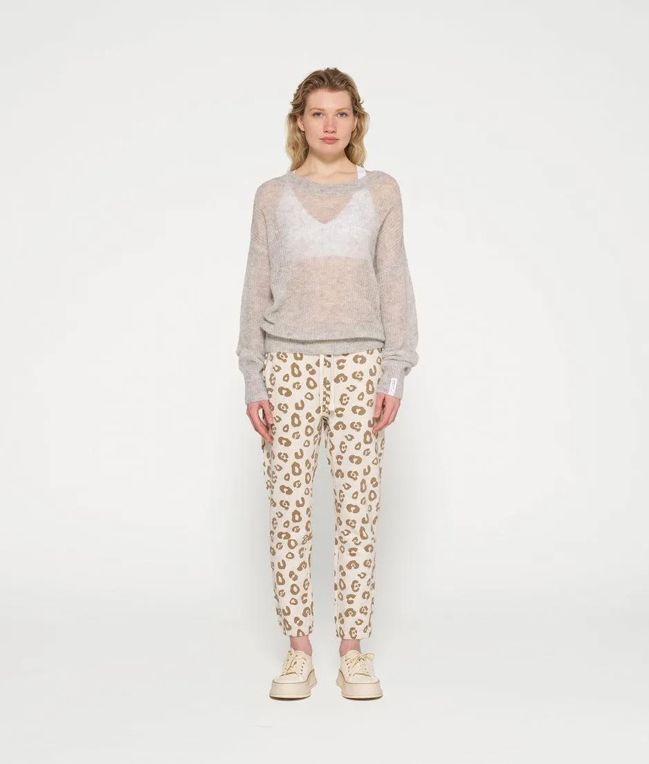 cropped jogger leopard