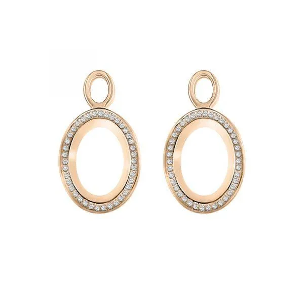 MY iMenso Ovali (14Vmm) earrings "zirconi" (925/1Mrosegold-plated)