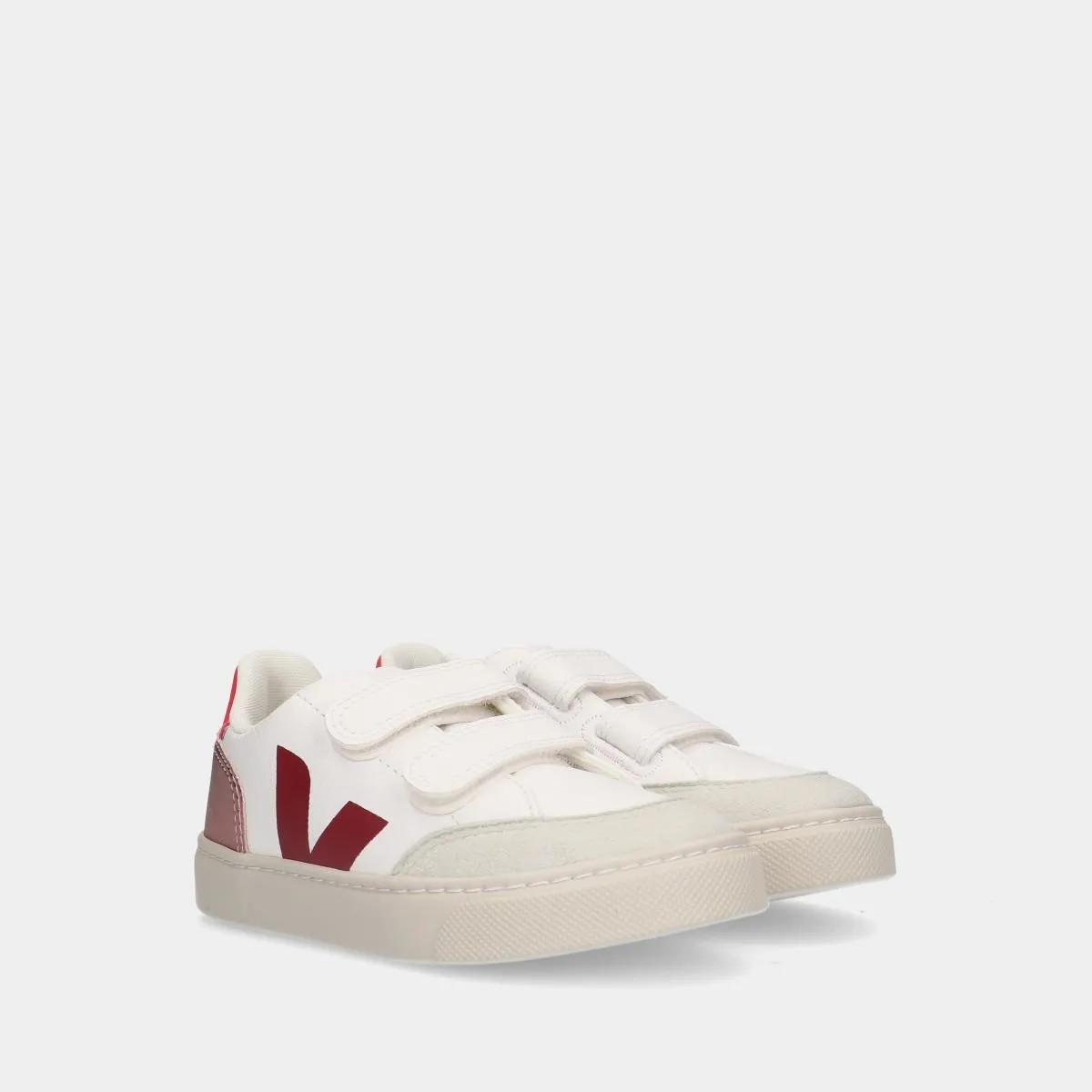 Veja V-12 Chromefree Extra White Multico Nacre kleuter sneakers